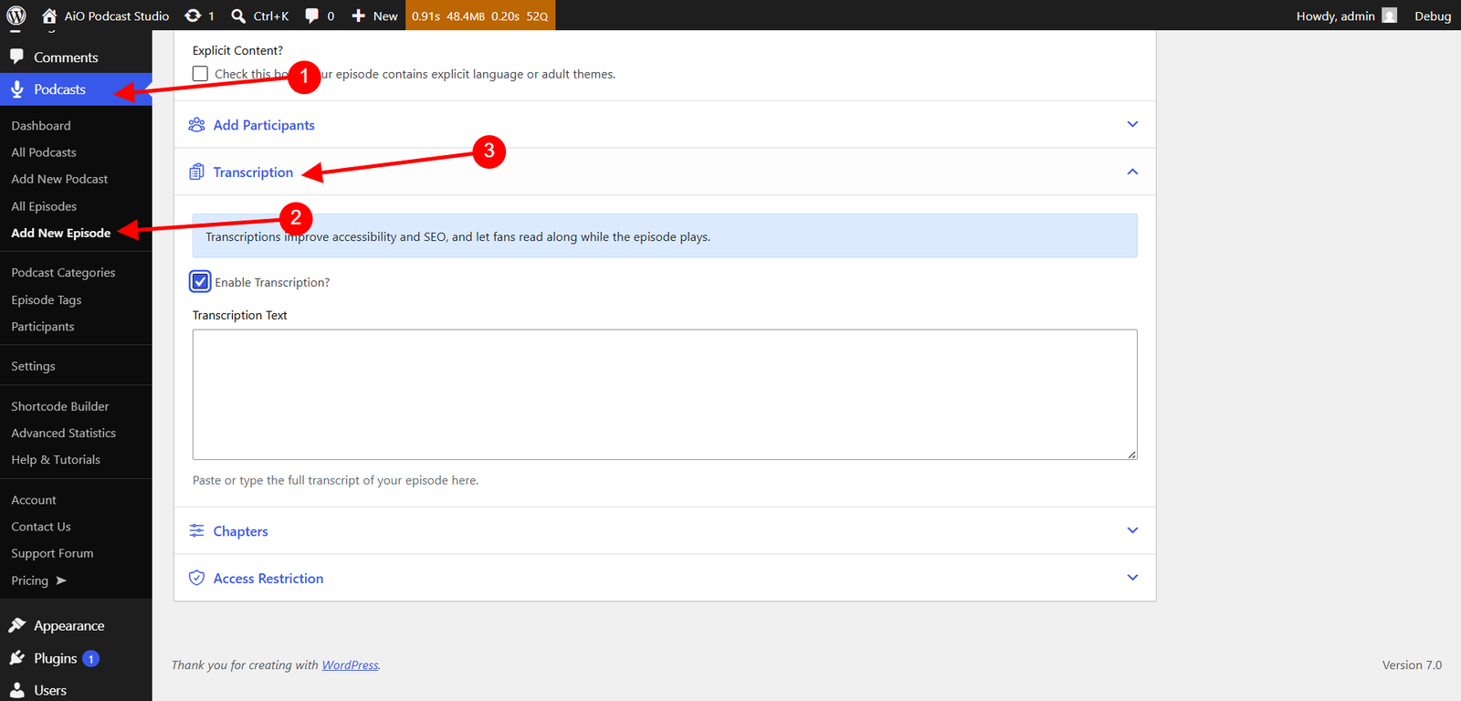 Add Transcription