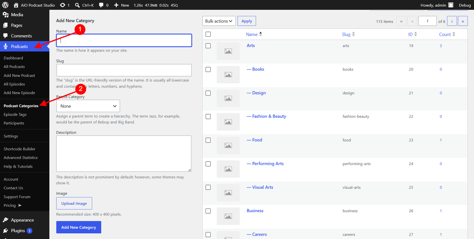 Podcast Categories
