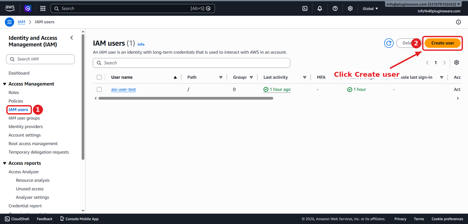 Create IAM User