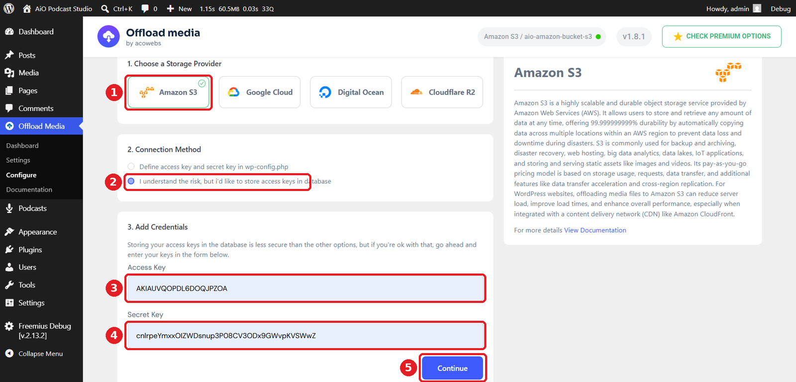 WP Connect Amazon S3