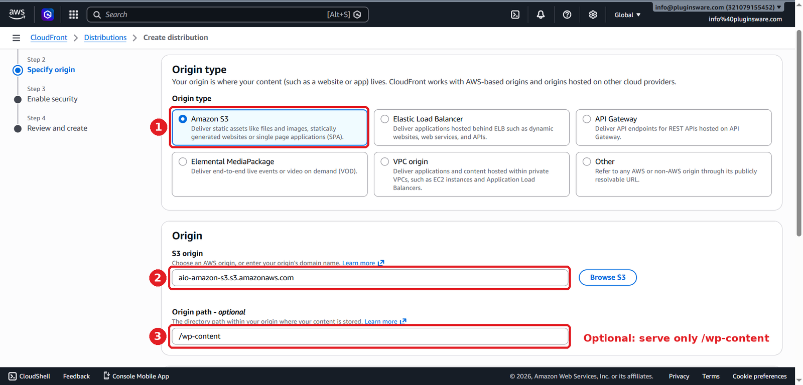 CloudFront Origin Setup