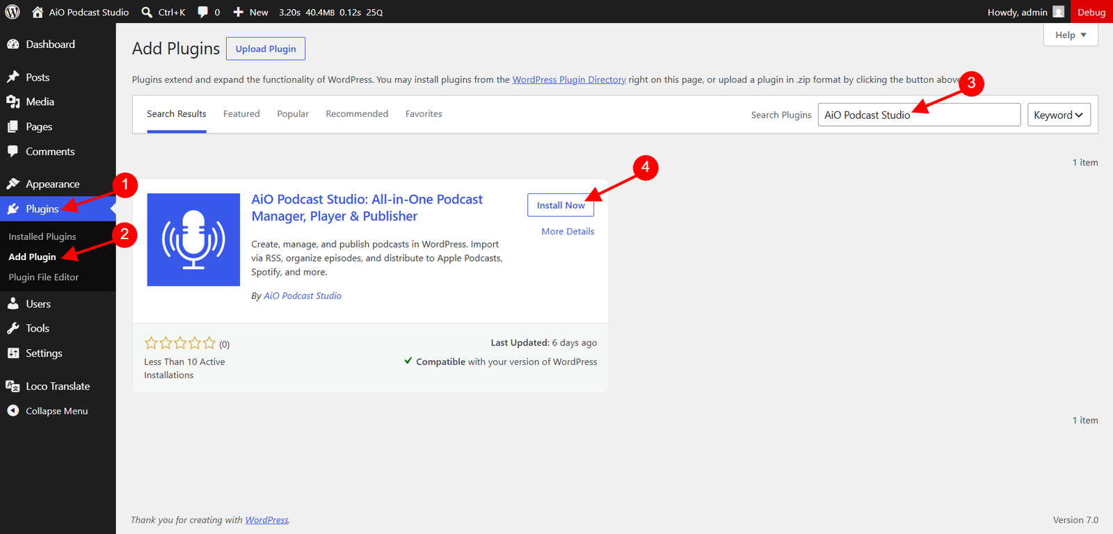 Install AiO Podcast Studio